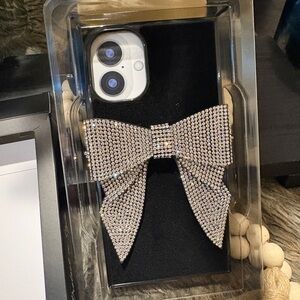 NWT FLAUNT cell phone case I phone 16 plus ELITE velvet bow collection
